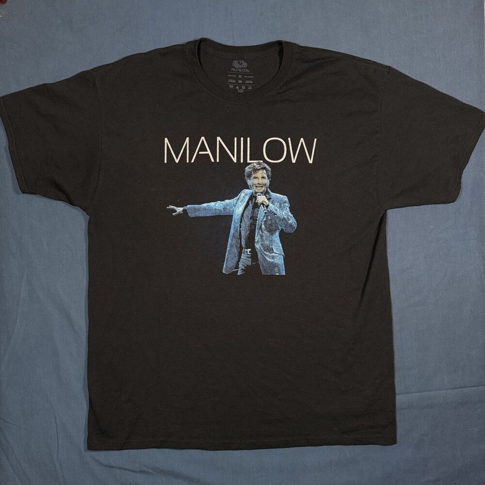 Barry Manilow One Last Time Concert Tour Graphic T-Shirt Mens XL Black